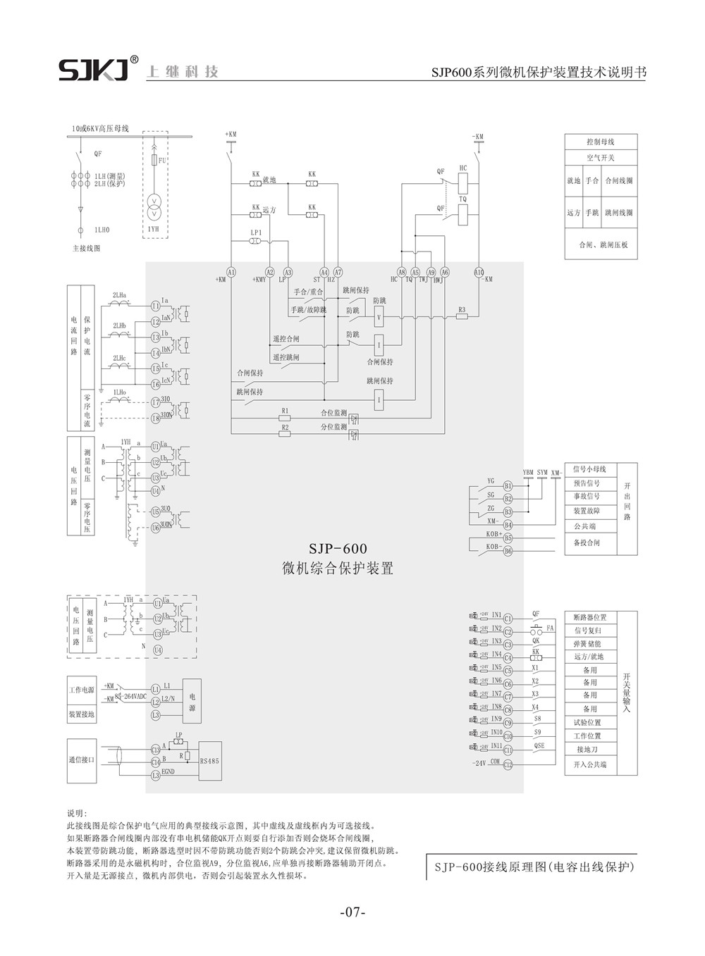 SJP-600微机综合保护装置产品参数图片四