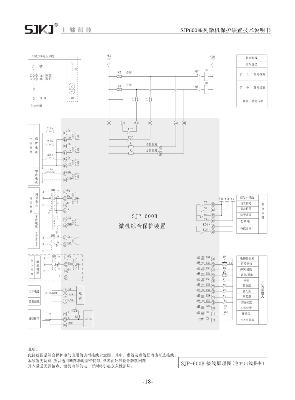 SJP-600B微机综合保护装置产品参数图片四