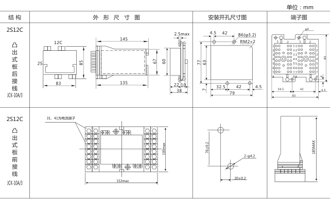 RXMVB2大容量双位置继电器外形及安装尺寸图片