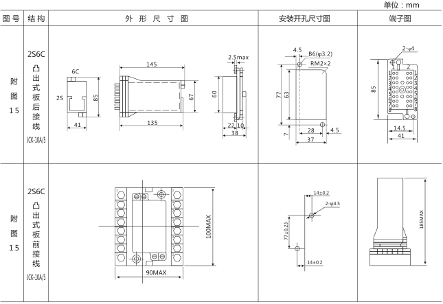 RXMS1型快速跳闸继电器外形及安装尺寸图片