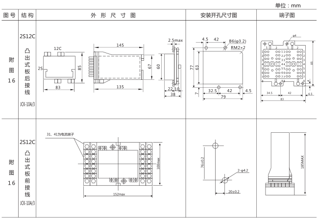 DZS-651中间继电器外形及安装尺寸图片