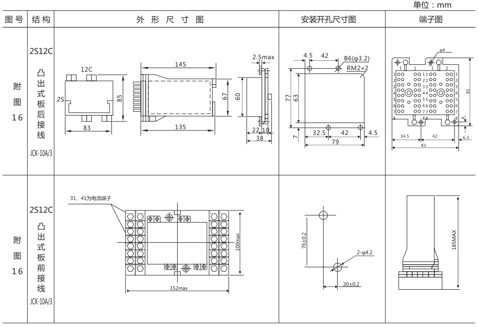 ZJS-4直流断电延时继电器外形尺寸图