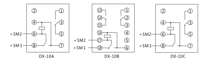 DX-10B闪光继电器内部接线及外引接线图