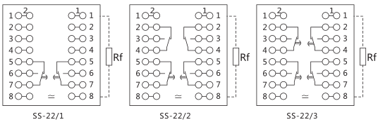 SS-22/1型时间继电器内部接线及外引接线图片