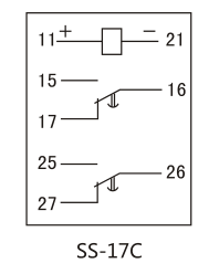 SS-17C时间继电器内部接线图及外引接线图(背视）图片