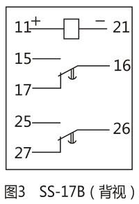 SS-17B型时间继电器背后接线图及外引接线图片