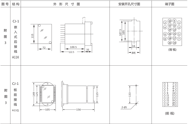 HJS(ZSJ)-30直流断电延时继电器外形及开孔尺寸图片三