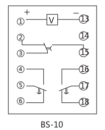 BS-10时间继电器内部接及外引接线图片