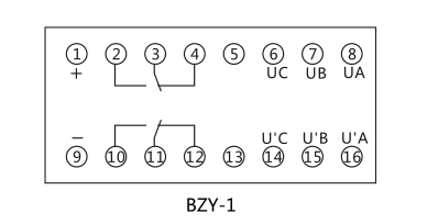 BZY-1正序电压继电器内部接线及外引接线图