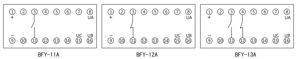 BFY-12A负序电压继电器内部接线及外引接线图