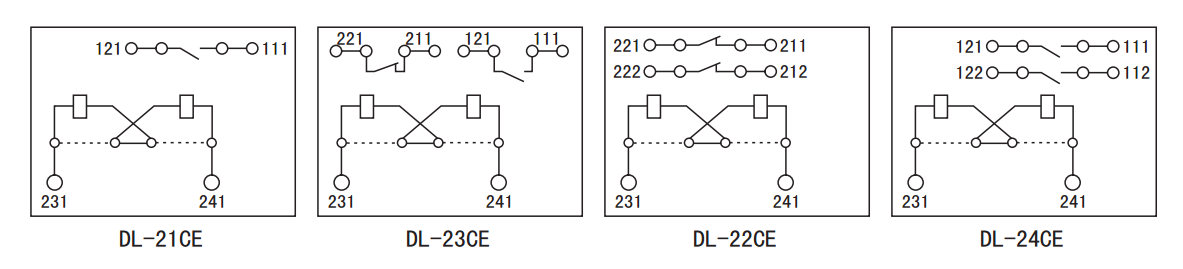 DL-21CE系列电流继电器内部接线及外引接线图