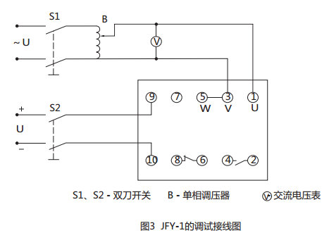 JFY-1负序电压继电器用户安装调试接线图