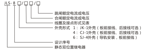 JLS-84/312A静态双位置继电器型号及命名含义图