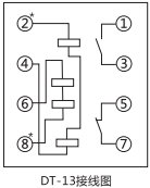 DT-13/130同步检查继电器接线图