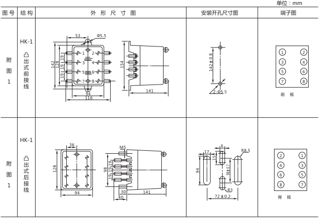 DT-13/120同步检查继电器尺寸图