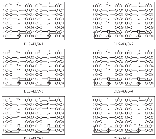 DLS-43/8-2双位置继电器内部连接线图片2