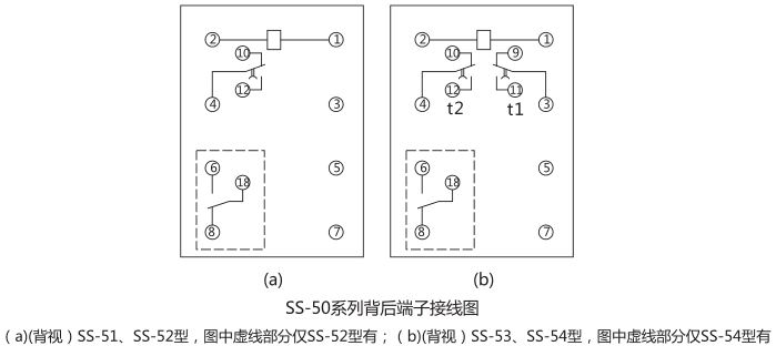 SS-54时间继电器内部接线图及外引接线图片