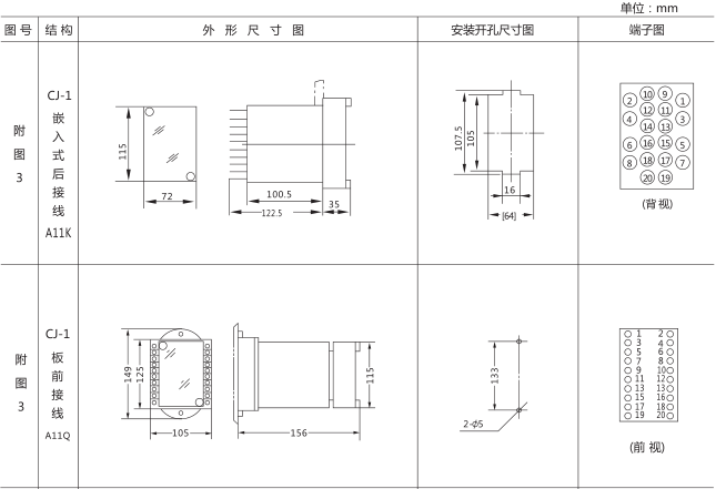 JSS-15时间继电器外形尺寸及安装开孔尺寸图片一