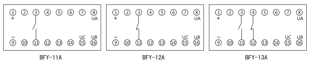 BFY-13A负序电压继电器内部接线及外引接线图