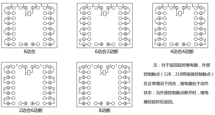 BZS-15延时中间继电器内部接线图及外引接线图