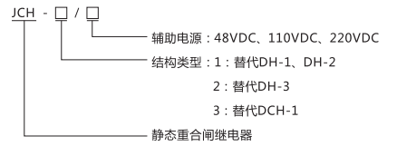 JCH-2静态合闸继电器型号命名的含义